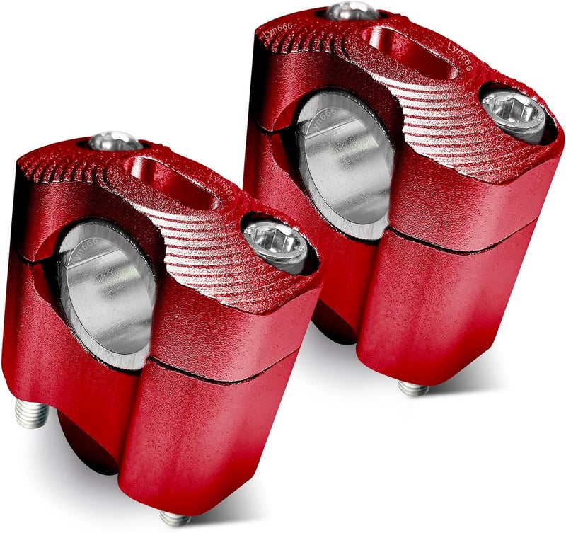 Lyn666 Motorcycle Handlebar Risers Universal Handle Bars Mount Clamps Fit for 1 1/8 inch(28mm) or 7/8 inch (22mm) handlebar of Motorcycle Dirt Bike ATV, Red - Image 1